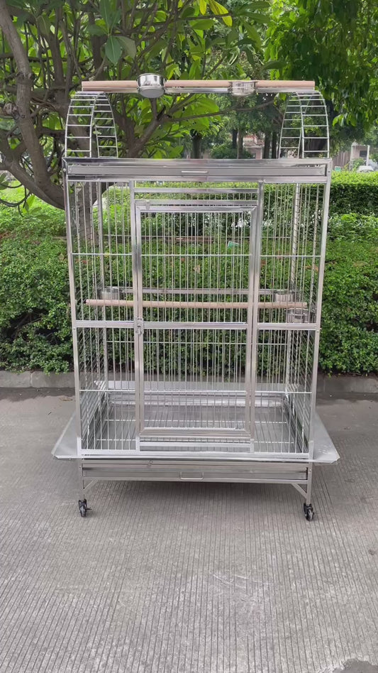 40"x30"x70" Stainless Steel SUS201 Play Top Style Bird Cage Parrot Cage Large 100X75X 175CM