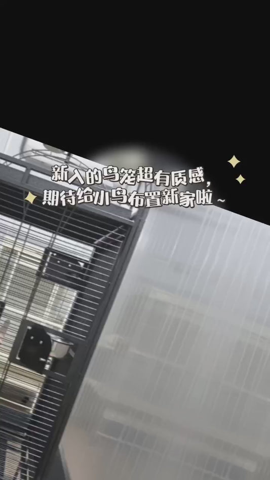 Black Vein Metal Play Top Style Small Bird Cage Parrot Cage 24" x 20" x 56"