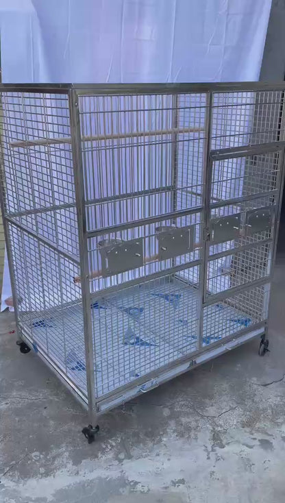 Stainless Steel SUS201 Square Top Style Flight Bird Cage Parrot Cage 48"x36"x60"
