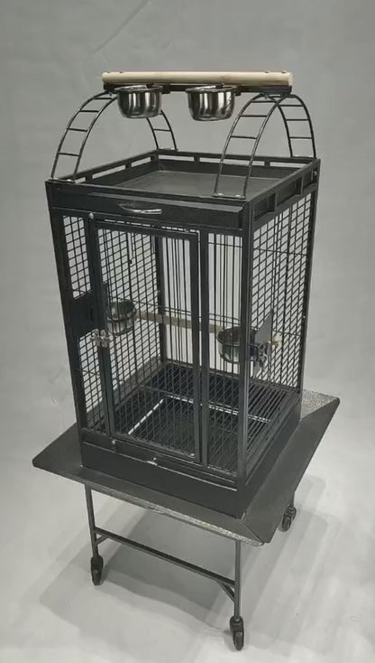 Metal Bird Cage Parrot Cage Play Top Style 46x46x139cm